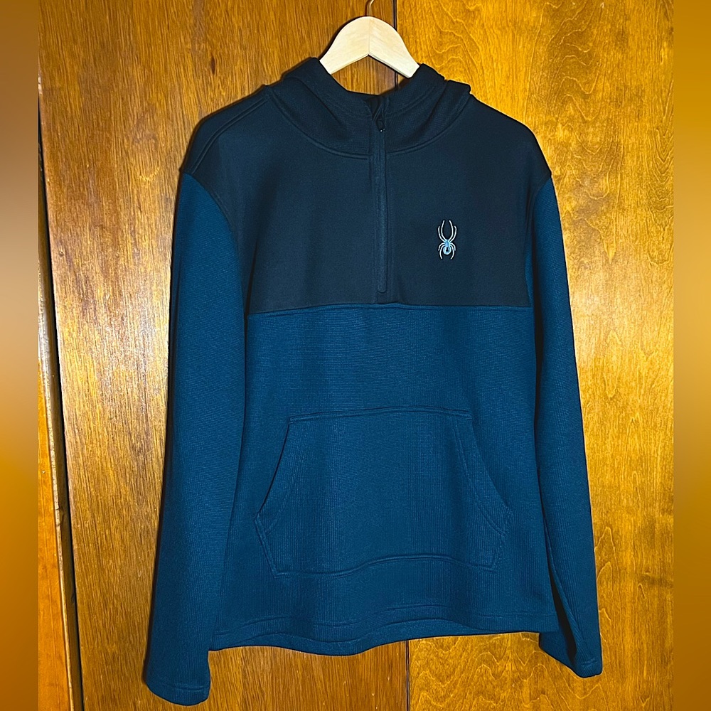Men’s Size L Half Zipper Hooded Pullover Jacket by Spyder - Like New!